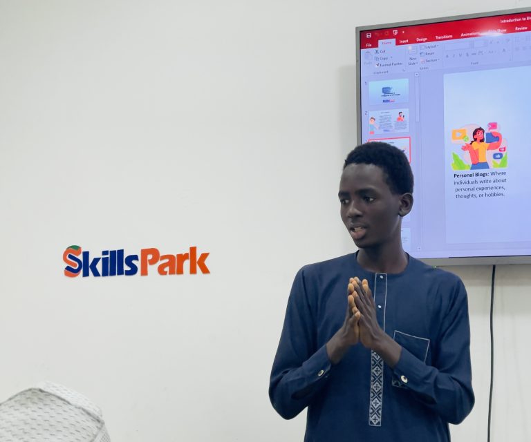 Practical blogging instruction at SkillsPark Tech Hub.